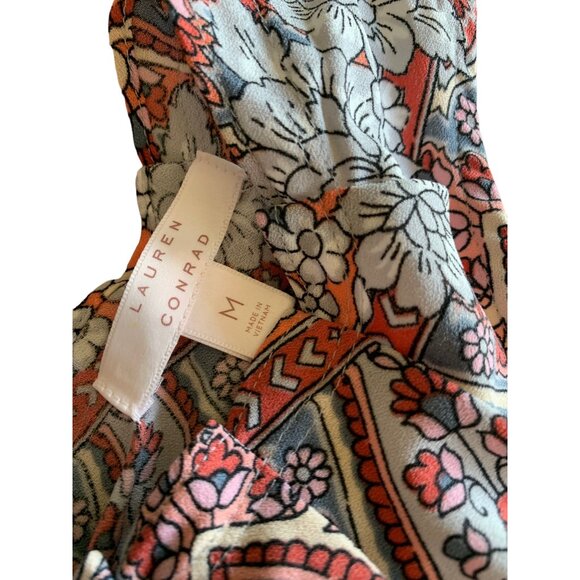 ✌️ 2/$40 ✌️ Boho Lauren Conrad Cold Flutter Shoulder Midi Dress sz Medium - Picture 7 of 8